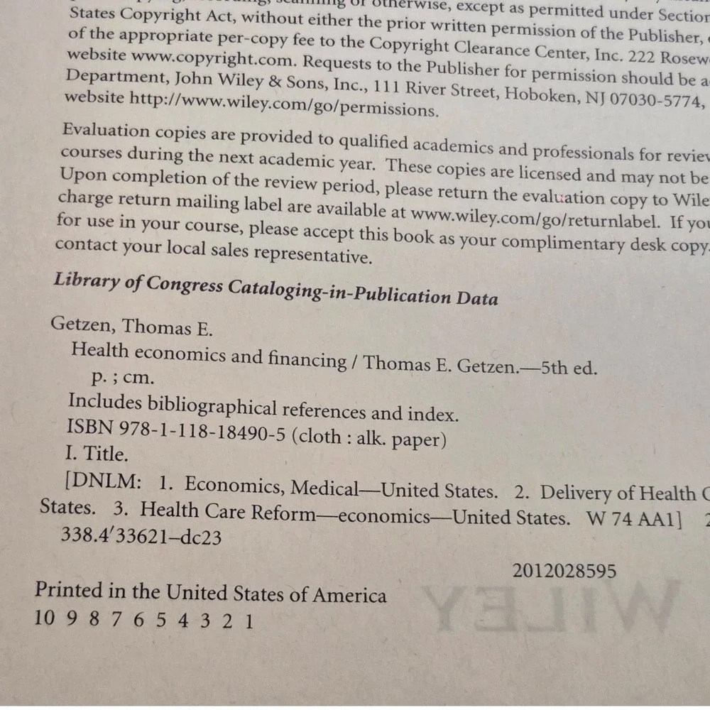N/A wiley health